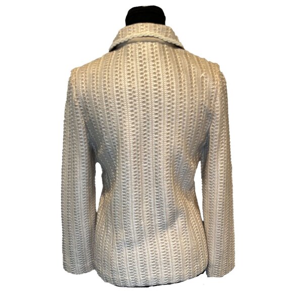 St. John Collection Knit Jacket 6 Cream Gold Santana Blazer Classic Designer USA - Picture 3 of 10